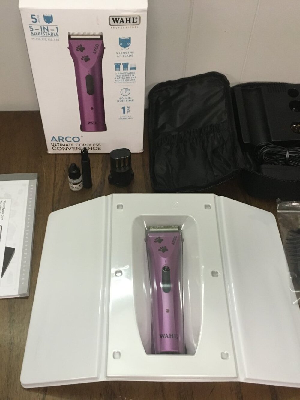 NEW Wahl Arco Pet Hair Clipper Cordless w/ 2 Batteries - Purple